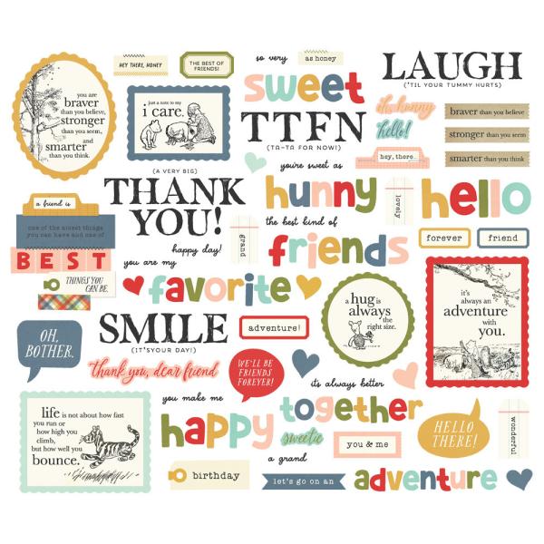 Simple Stories - Stanzteile "Say Cheese Classic Pooh" Sentiment Bits & Pieces 