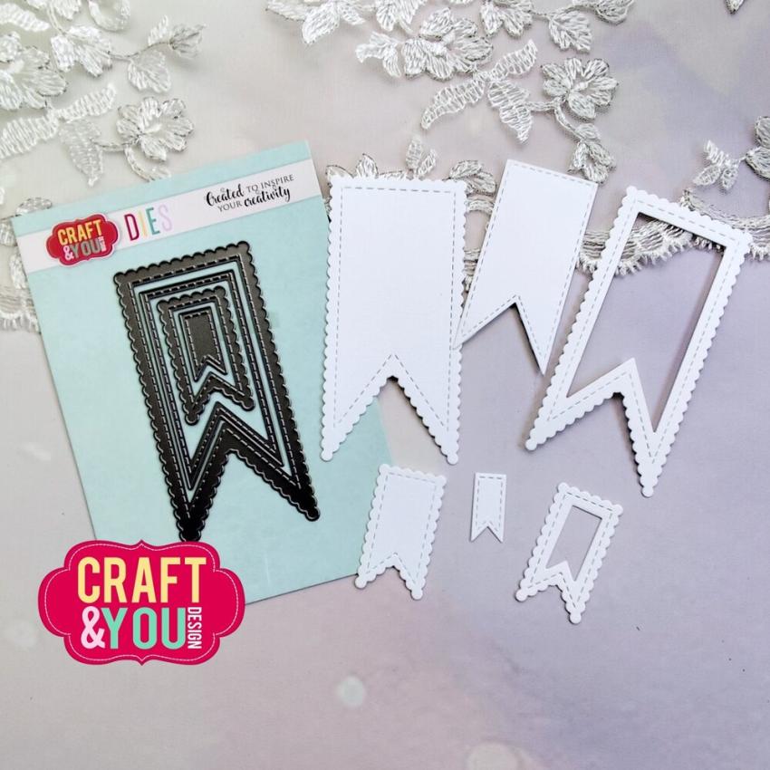 Craft & You Design - Stanzschablone "Biscuit Pennants" Dies