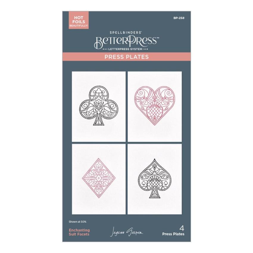 Spellbinders - Buchdrucktechnik "Enchanting Suit Facets" BetterPress Plate