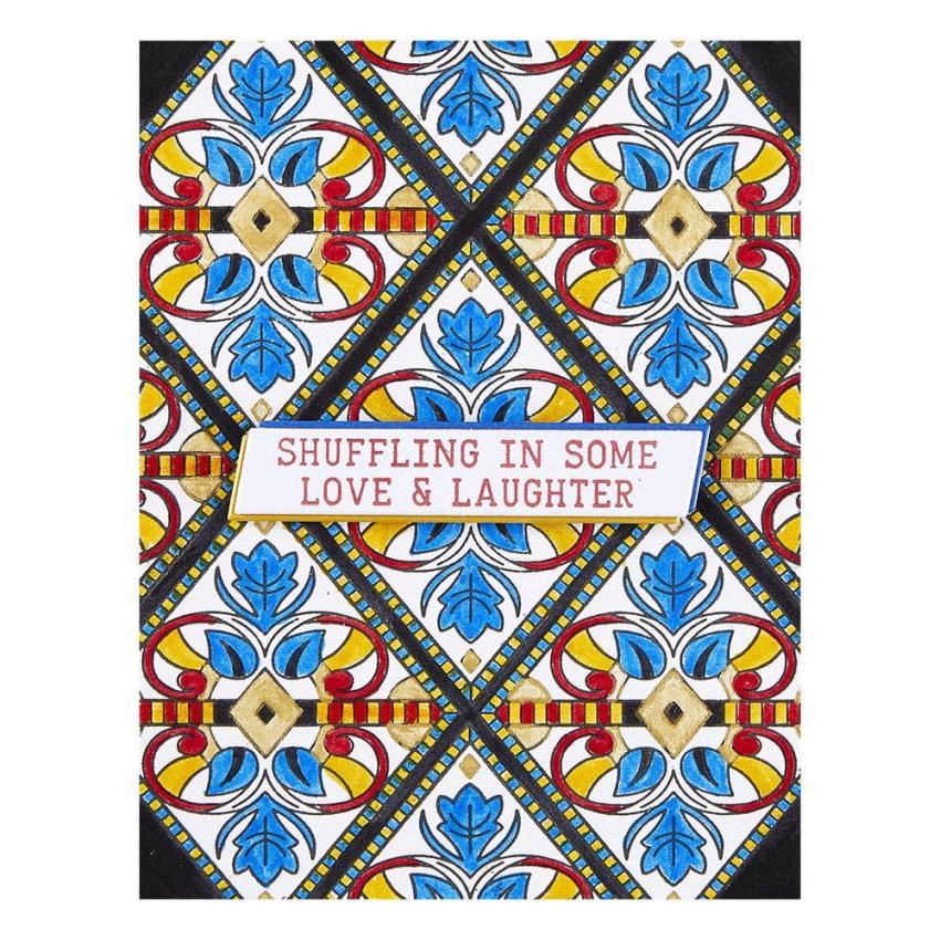 Spellbinders - Buchdrucktechnik "Enchanting Suit Facets" BetterPress Plate