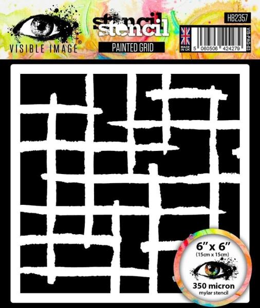 Visible Image - Schablone 6x6 Inch "Painted Grid" Stencil