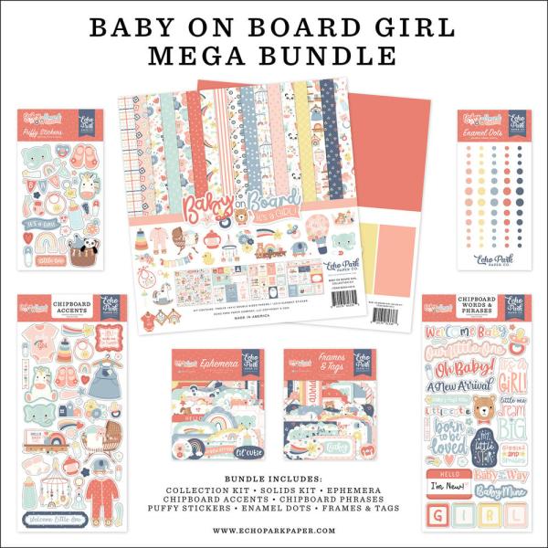 Echo Park - Komplettpaket "Baby On Board It's a Girl!" Mega Bundle