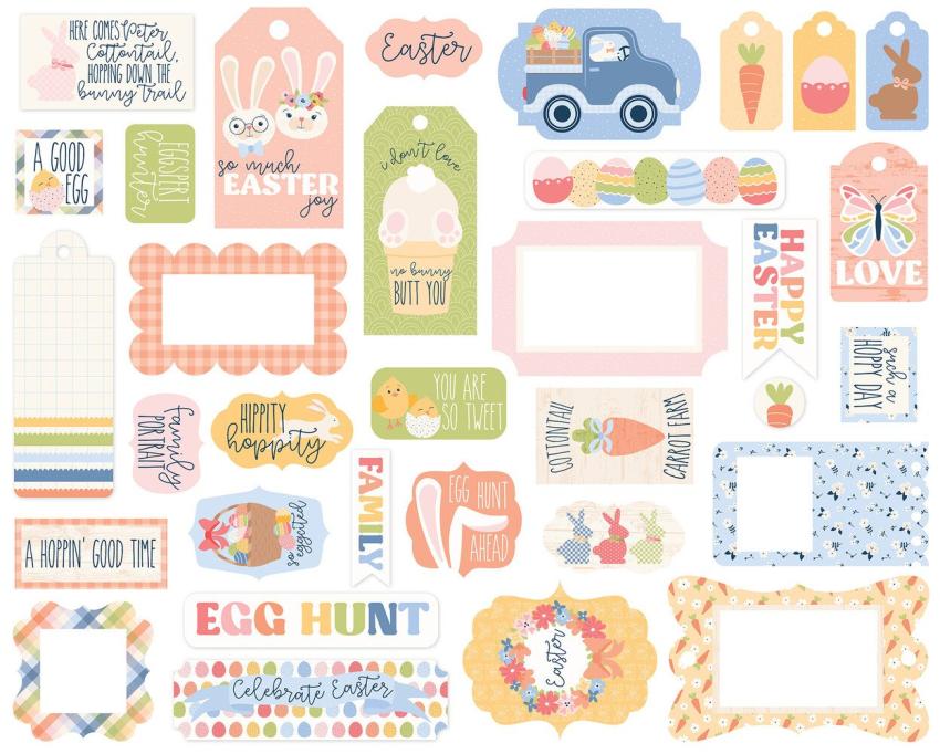 Echo Park - Stanzteile & Anhänger "Bunnies And Baskets" Frames & Tags 