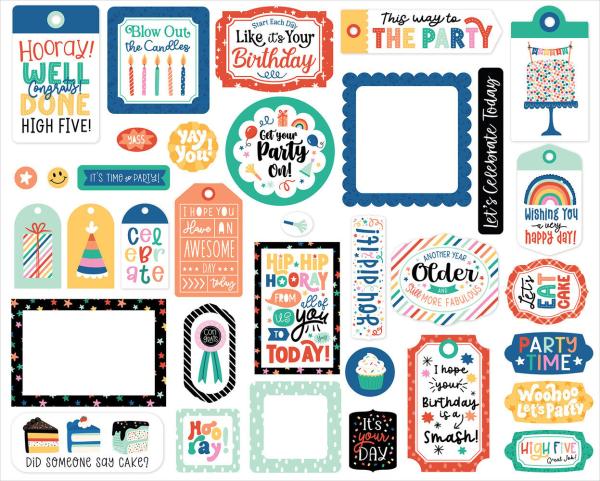 Echo Park - Stanzteile & Anhänger "Hip Hip Hooray" Frames & Tags 