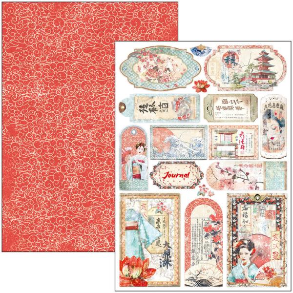 Ciao Bella - Stanzteile "Land of the Rising Sun" Creative Pad A4 - 9 Bogen
