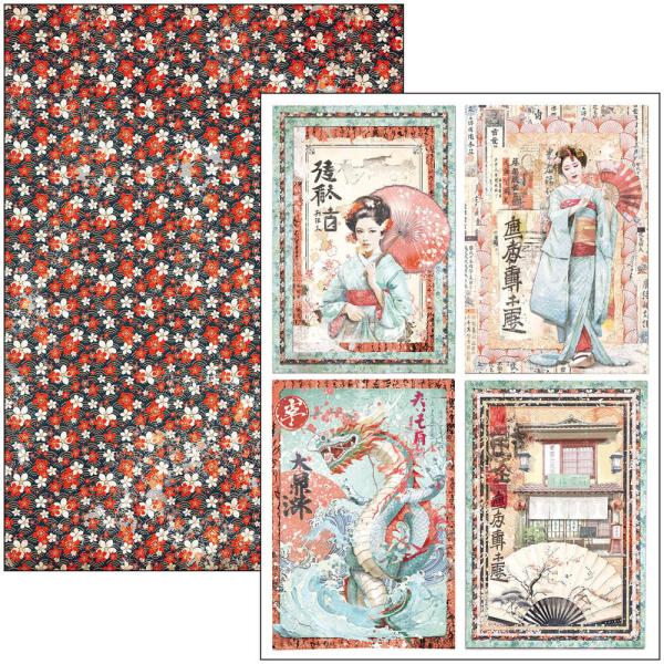 Ciao Bella - Stanzteile "Land of the Rising Sun" Creative Pad A4 - 9 Bogen