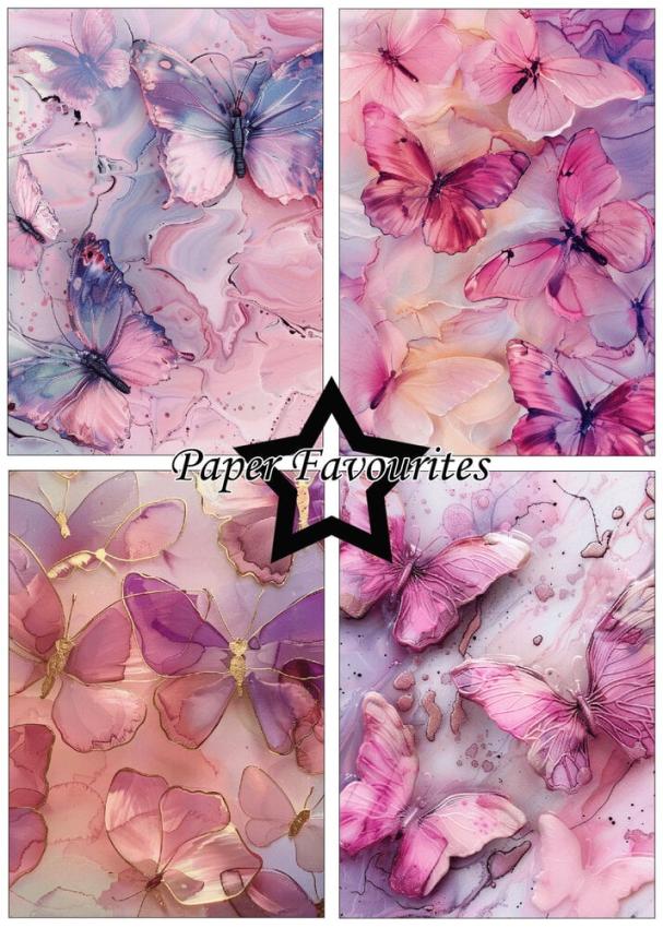 Paper Favourites - Designpapier "Alcohol Ink Butterflies" Paper Pack A5 - 24 Bogen
