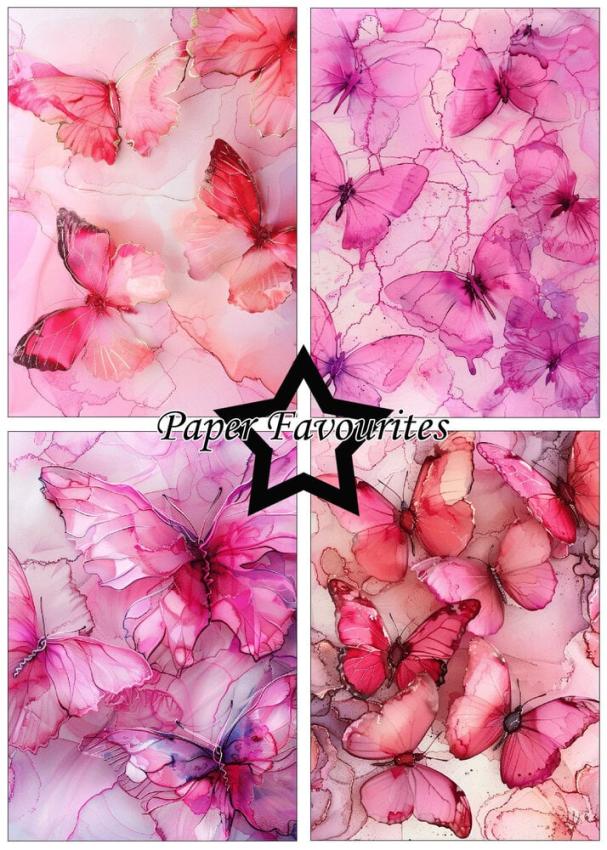 Paper Favourites - Designpapier "Alcohol Ink Butterflies" Paper Pack A5 - 24 Bogen