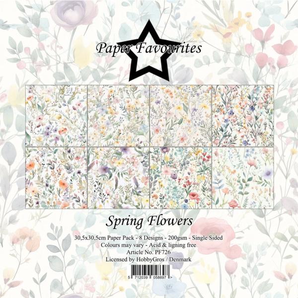 Paper Favourites - Designpapier "Spring Flowers" Paper Pack 12x12 Inch 8 Bogen