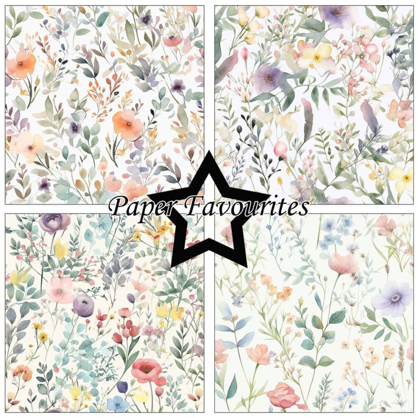 Paper Favourites - Designpapier "Spring Flowers" Paper Pack 12x12 Inch 8 Bogen