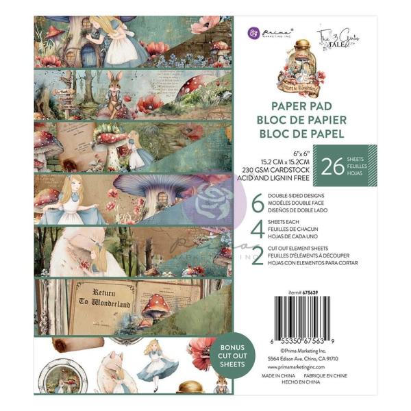 Prima Marketing - Designpapier "Return To Wonderland" Paper Pack 6x6 Inch - 26 Bogen