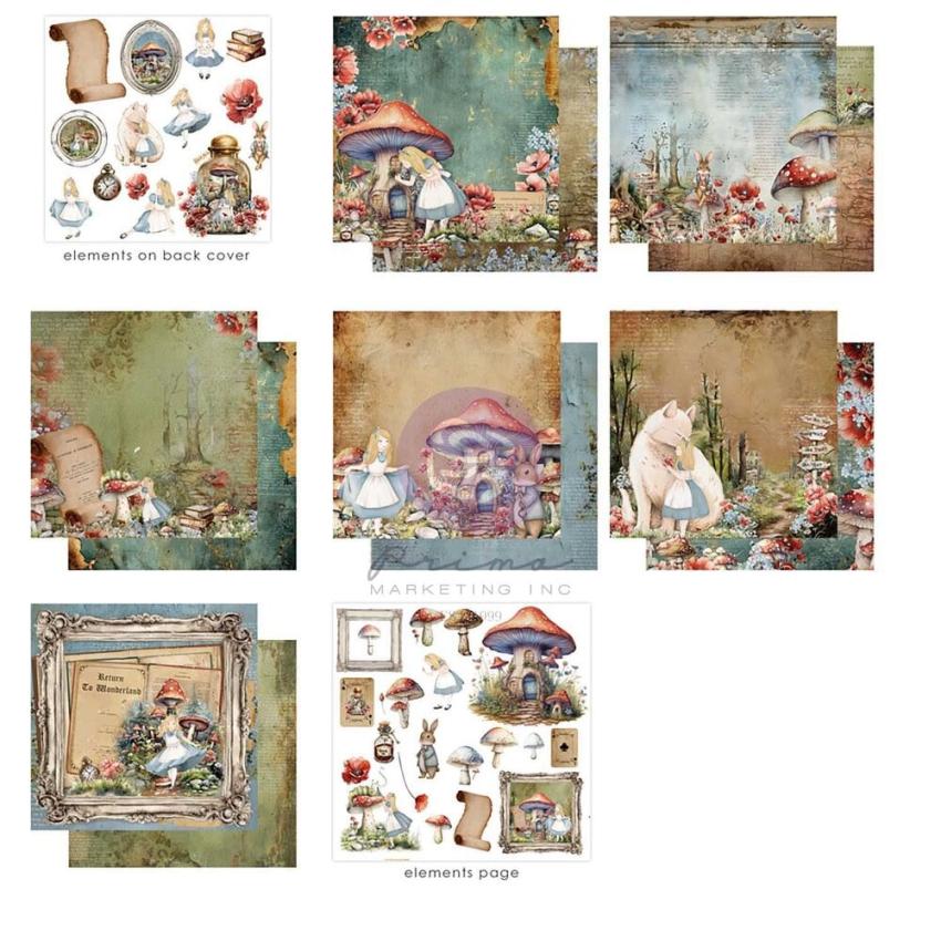 Prima Marketing - Designpapier "Return To Wonderland" Paper Pack 6x6 Inch - 26 Bogen