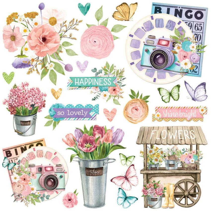 Simple Stories - Chipboard Clusters "Vintage Flower Shoppe" 