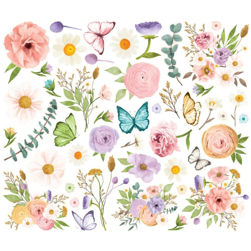 Simple Stories - Stanzteile "Vintage Flower Shoppe" Floral Bits & Pieces 