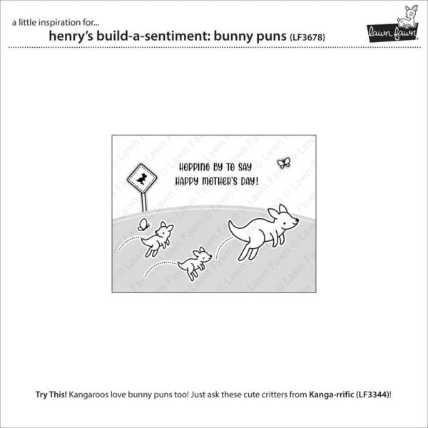 Lawn Fawn - Stempelset "Henry's Build-A-Sentiment: Bunny Puns" Clear Stamp