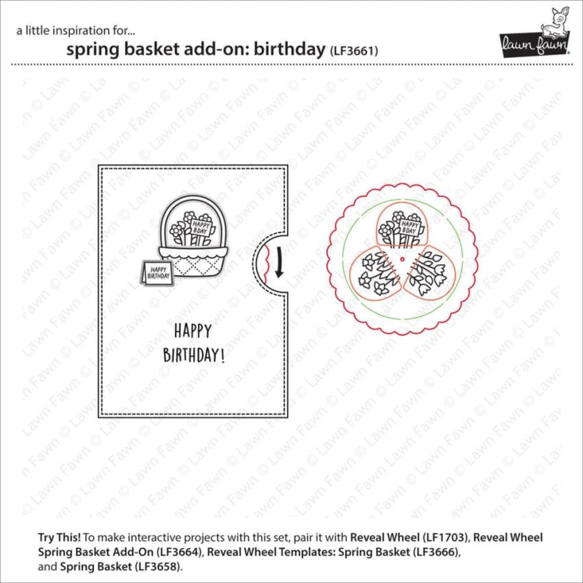 Lawn Fawn - Stempelset "Spring Basket Birthday" Clear Stamp Add-On