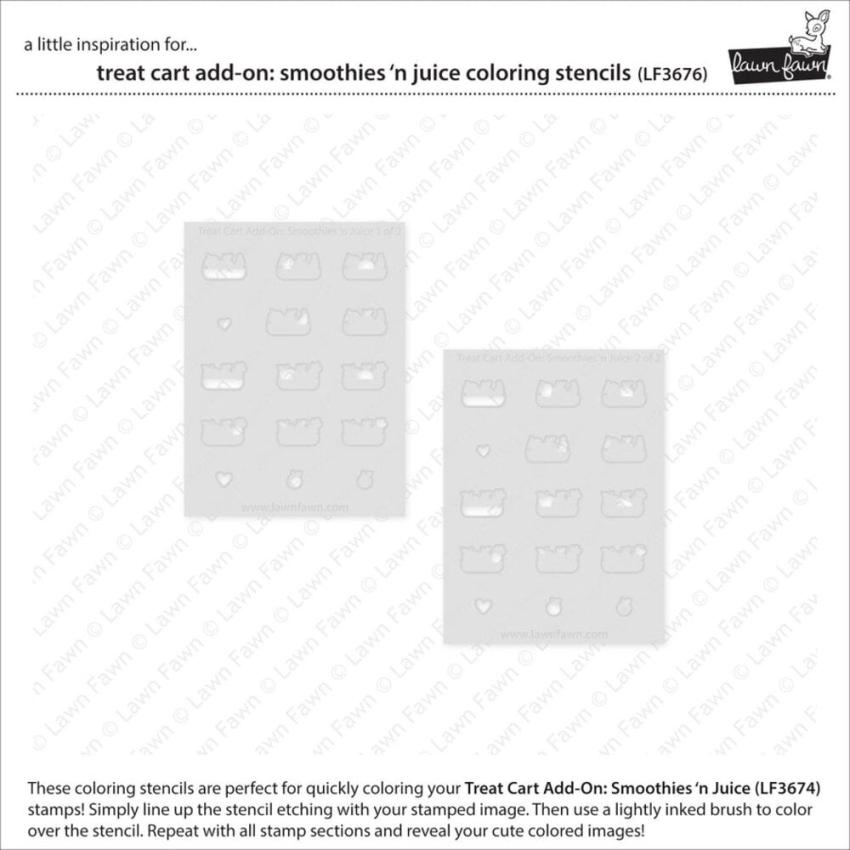 Lawn Fawn - Schablone "Treat Cart Smoothies 'N Juice" Stencil
