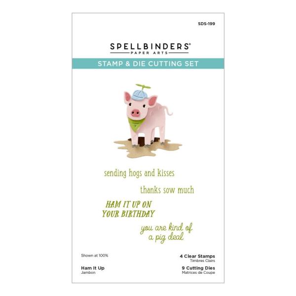 Spellbinders - Stempelset & Stanzschablone "Ham It Up Jambon" Clear Stamps & Dies