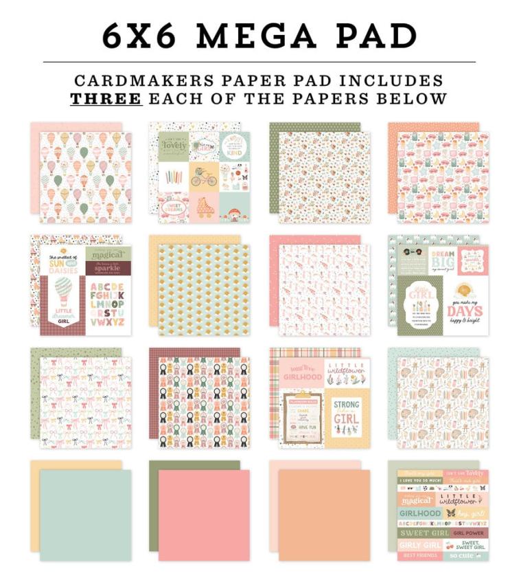 Carta Bella - Designpapier "That's My Girl" Cardmakers Mega Pad 6x6 Inch - 48 Bogen