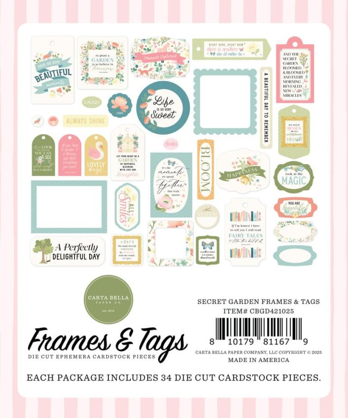 Carta Bella "Secret Garden" Frames & Tags
