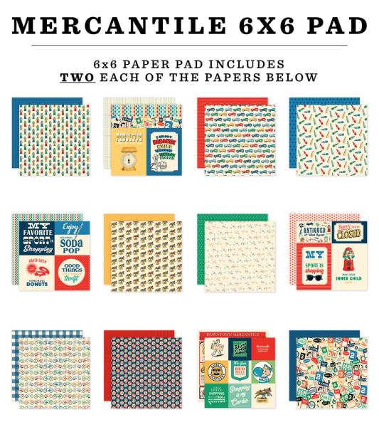 Carta Bella - Designpapier "Mercantile" Paper Pad 6x6 Inch - 24 Bogen