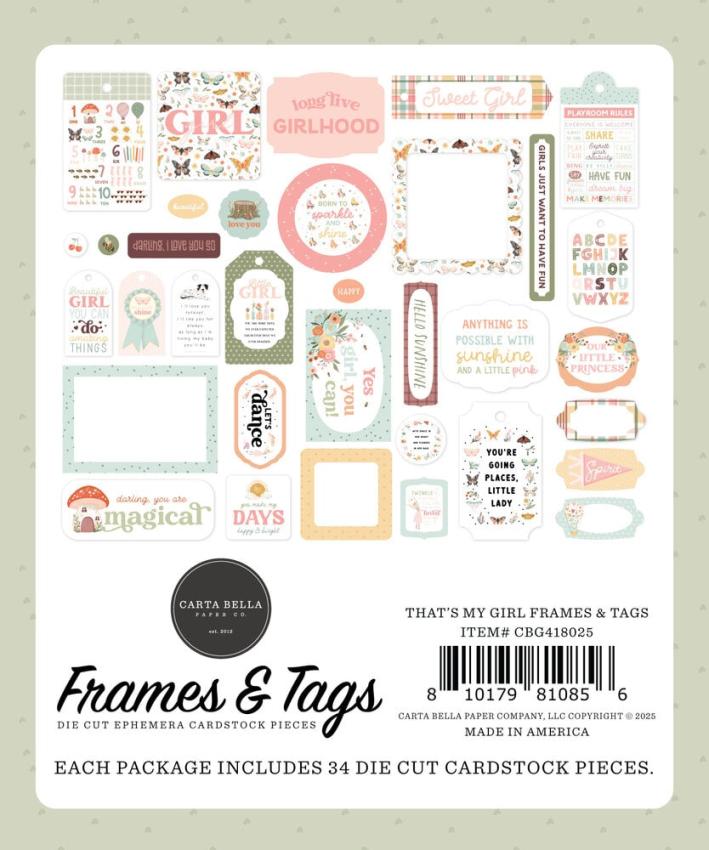 Carta Bella "That's My Girl" Frames & Tags