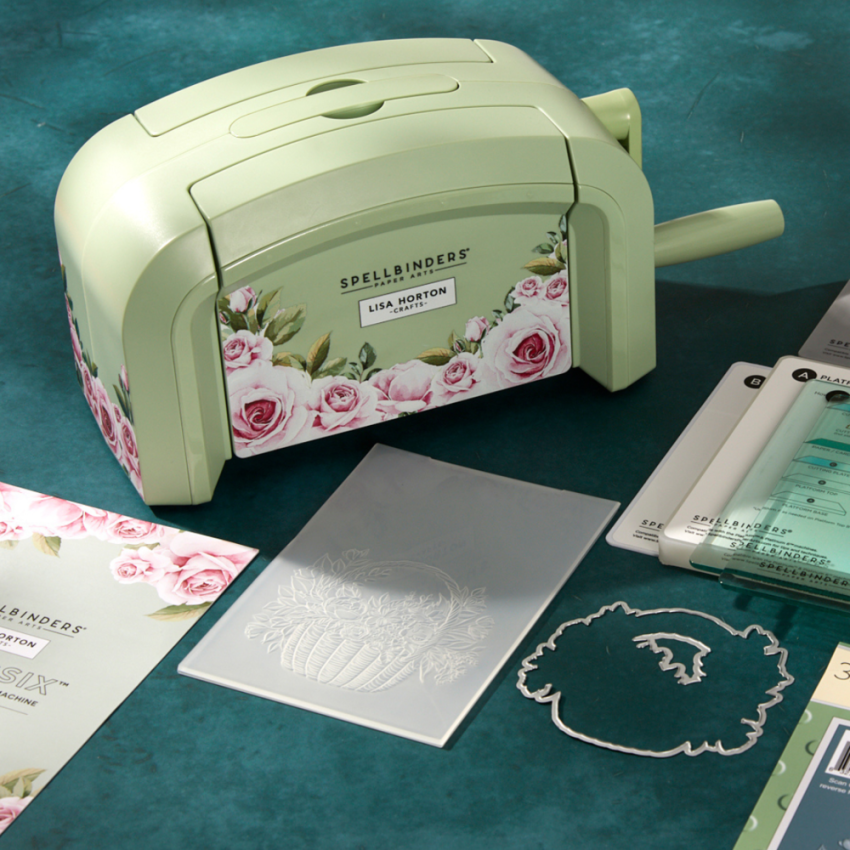 Spellbinders - Platinum SIX Die Cutting & Embossing Machine - Special Edition Sage Green by Lisa Horton Crafts