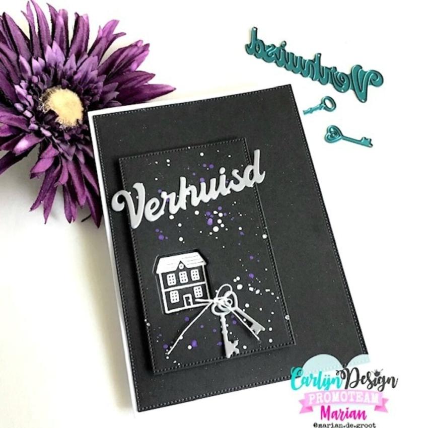 Carlijn Design - Stanzschablone "Verhuisd" Dies 