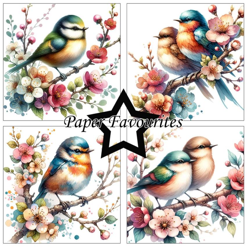 Paper Favourites - Designpapier "Birds and Flowers" Paper Pack 6x6 Inch - 24 Bogen
