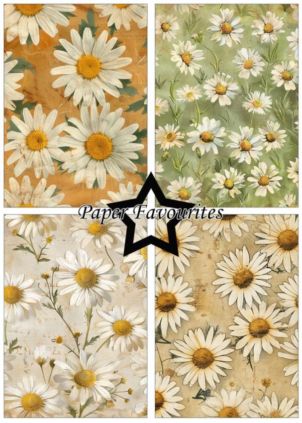 Paper Favourites - Designpapier "Vintage Daisies" Paper Pack A5 - 24 Bogen