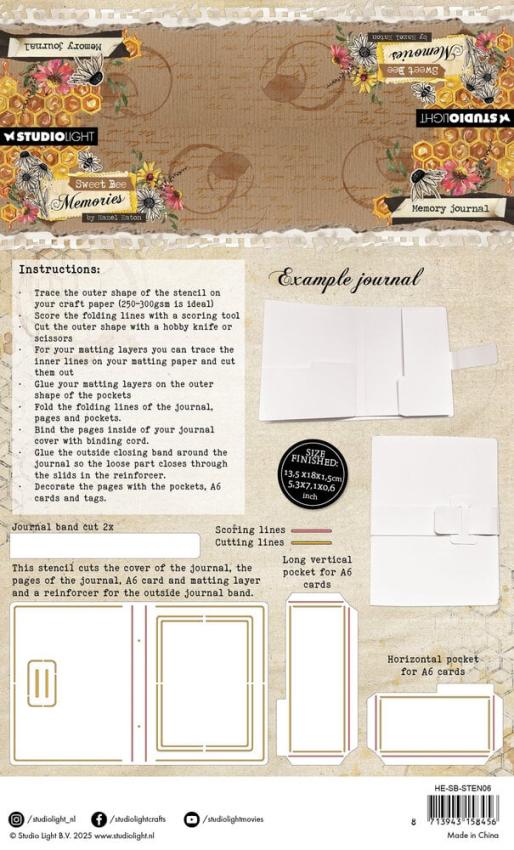 Studio Light - Schablone "Memory Journal" Stencil  
