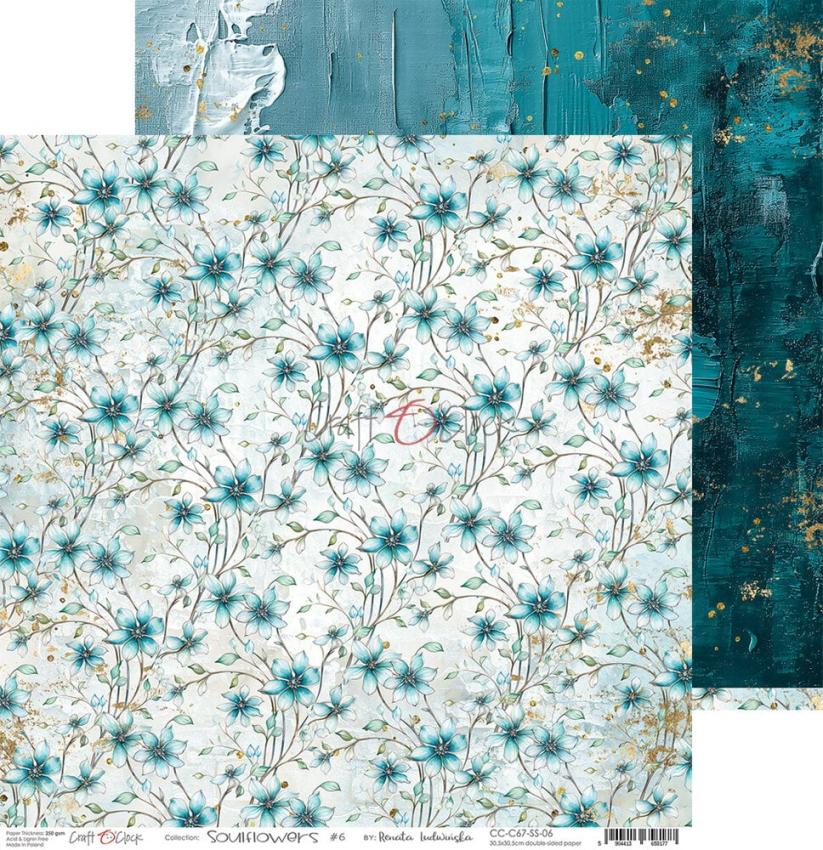 Craft OClock - Designpapier "Soulflowers" Paper Pack 12x12 Inch - 6 Bogen