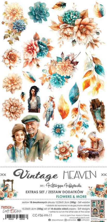 Craft OClock - Ausschneidebogen "Vintage Heaven" Extra Set Flowers & More - 18 Bogen