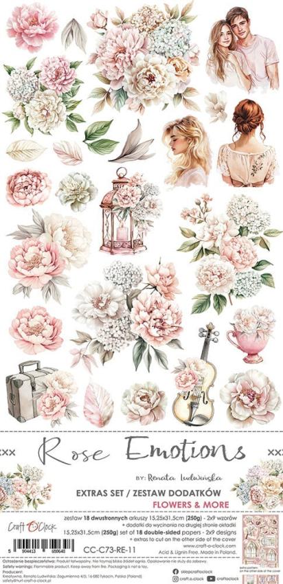 Craft OClock - Ausschneidebogen "Rose Emotions" Extra Set Flowers & More - 18 Bogen