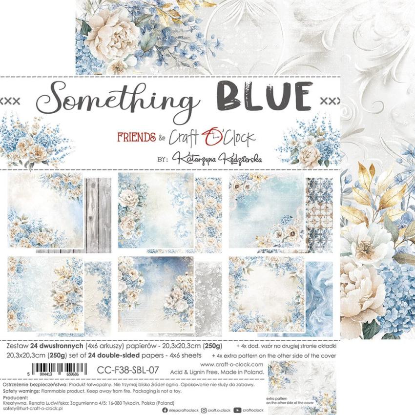 Craft OClock - Designpapier "Something Blue" Medium Paper Pack 8x8 Inch - 24 Bogen