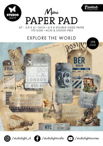 Studio Light - Designpapier "Explore The World" Mini Paper Pad A7 - 24 Bogen