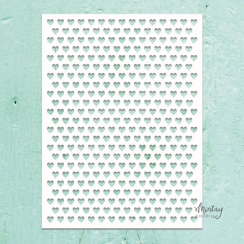 Mintay Papers - Kreativa Collection - Schablone 6x8 Inch "Heart to Heart" Stencil