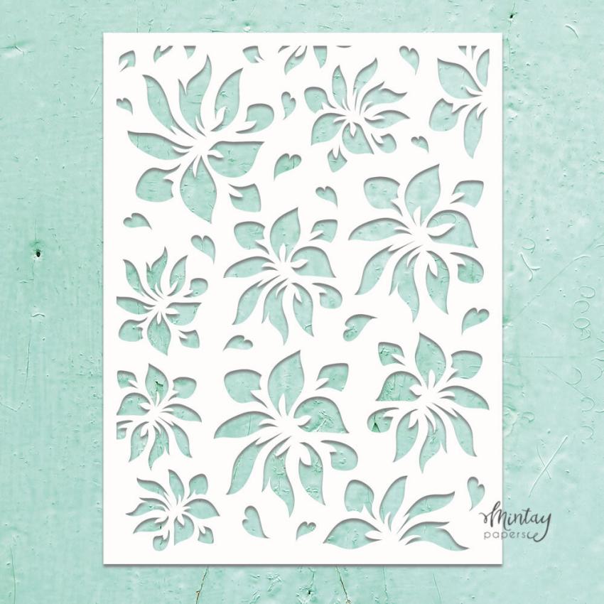 Mintay Papers - Kreativa Collection - Schablone 6x8 Inch "Hibiscus" Stencil