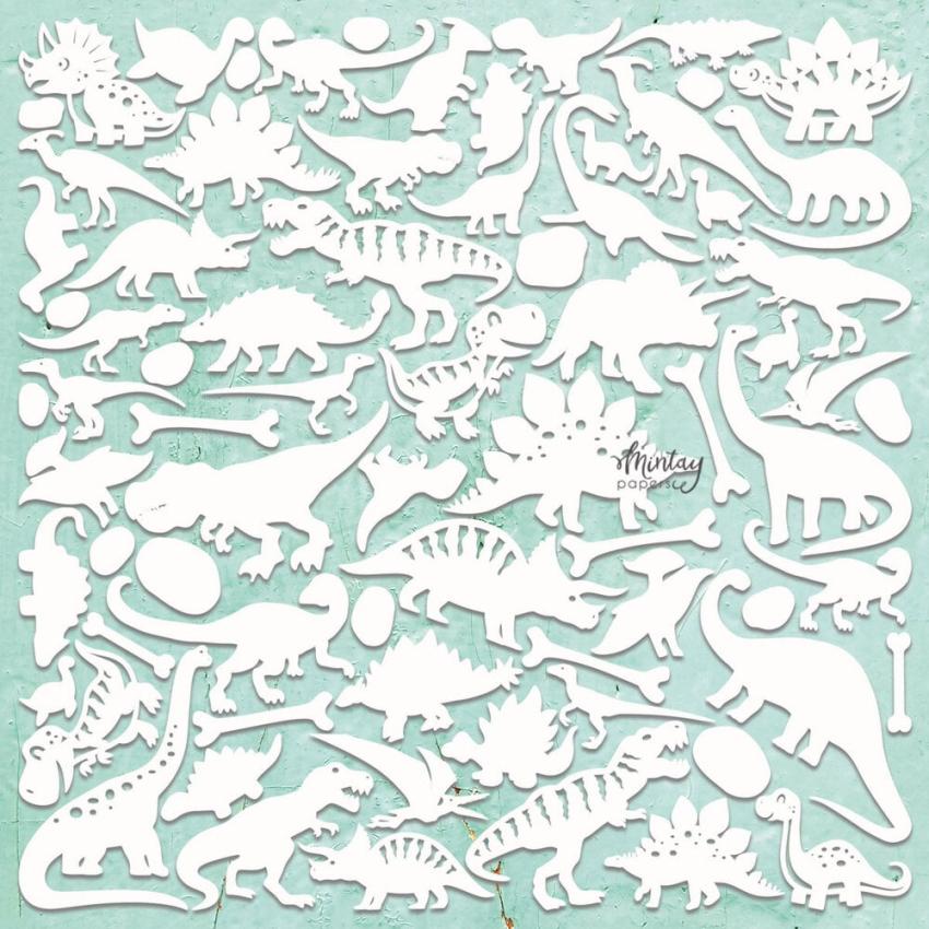 Mintay Papers - Stanzteile "Dino" Chipboard - Chippies Decor 12x12 Inch