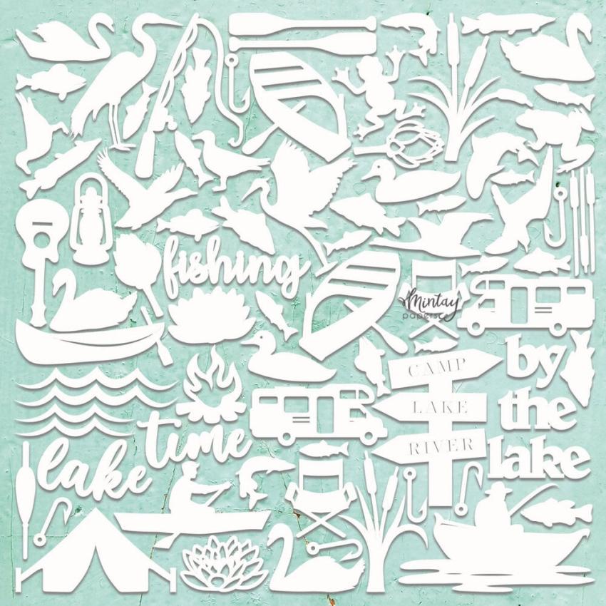 Mintay Papers - Stanzteile "Lake" Chipboard - Chippies Decor 12x12 Inch