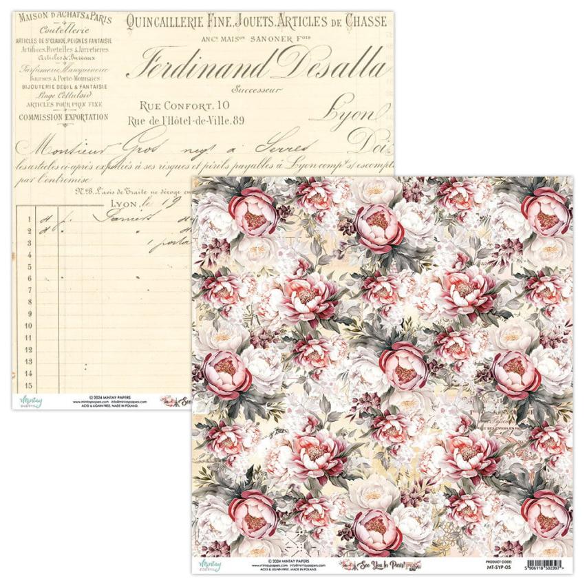 Mintay Papers - Designpapier "See You In Paris" Scrapbooking Paper Pad 12x12 Inch - 12 Bogen