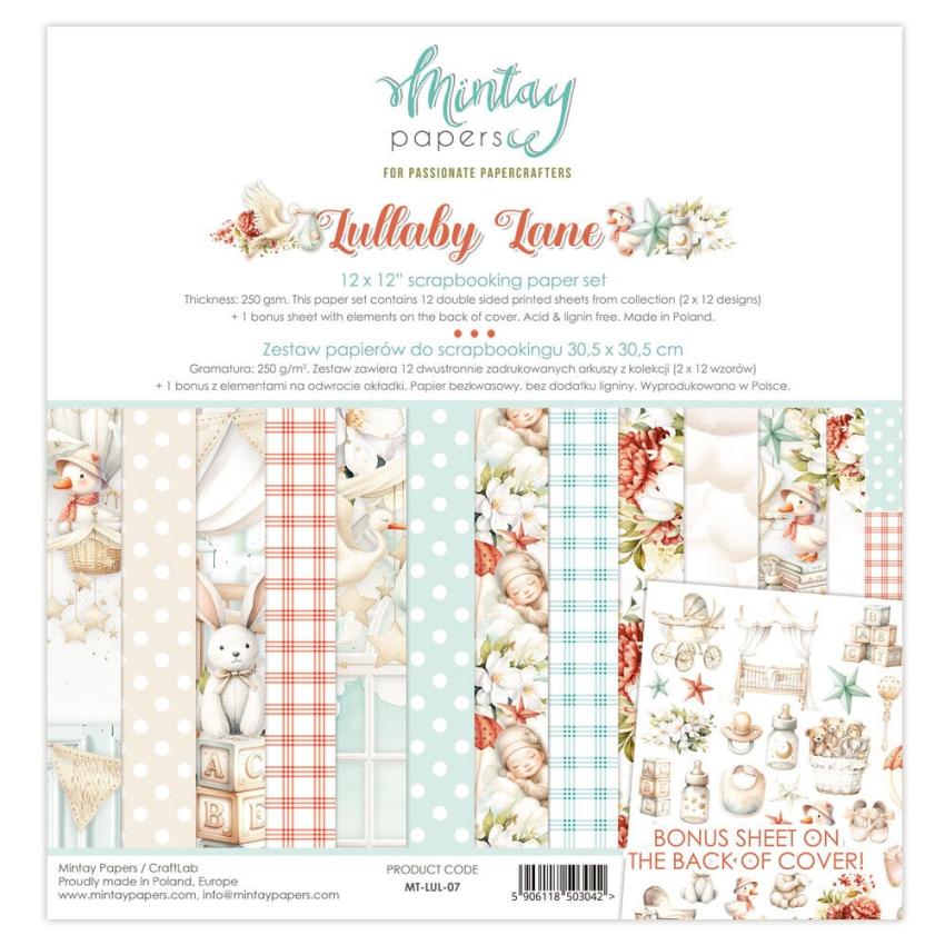 Mintay Papers - Designpapier "Lullaby Lane" Scrapbooking Paper Pad 12x12 Inch - 12 Bogen