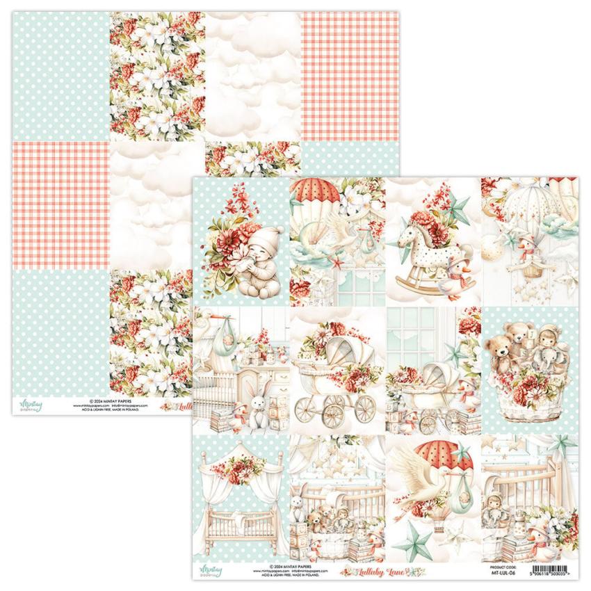 Mintay Papers - Designpapier "Lullaby Lane" Scrapbooking Paper Pad 12x12 Inch - 12 Bogen