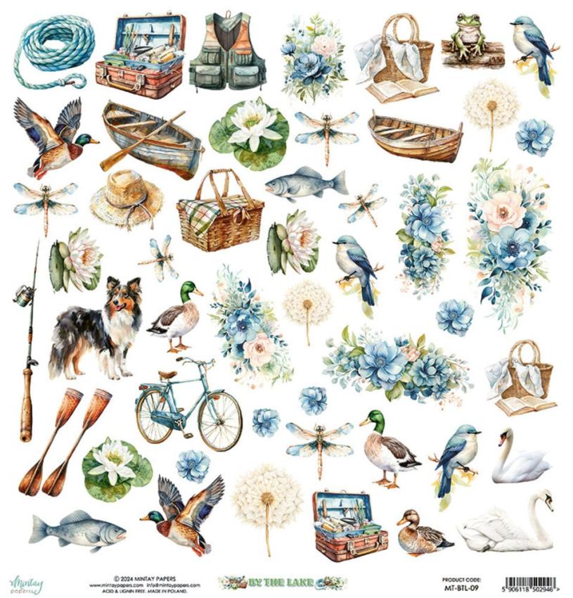 Mintay Papers - Papier Elemente "By The Lake" Paper Elements 12x12 Inch
