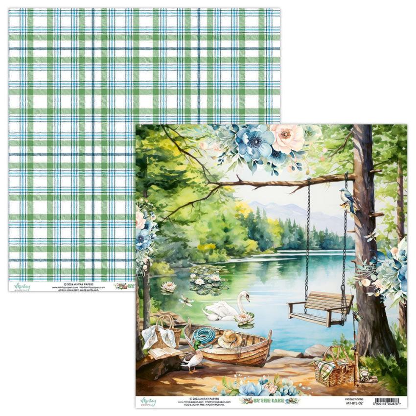 Mintay Papers - Designpapier "By The Lake" Scrapbooking Paper Pad 12x12 Inch - 12 Bogen