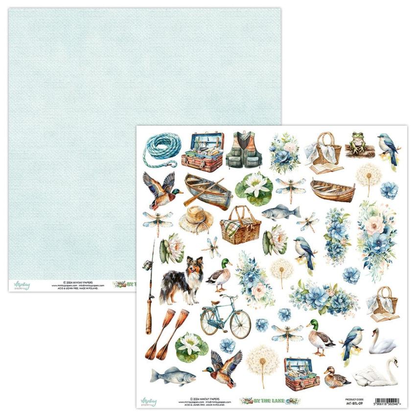 Mintay Papers - Designpapier "By The Lake" Scrapbooking Paper Pad 12x12 Inch - 12 Bogen