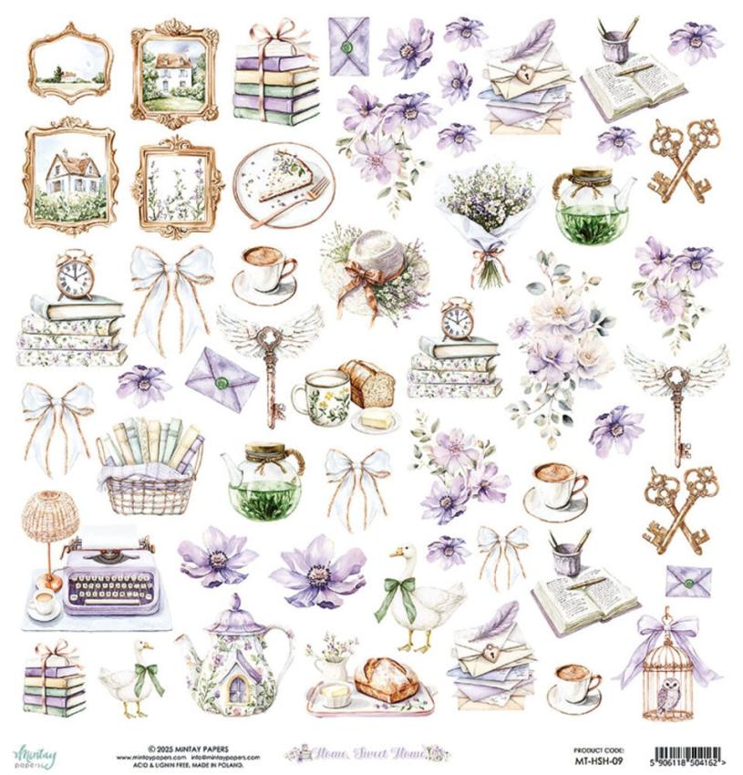 Mintay Papers - Papier Elemente "Home, Sweet Home" Paper Elements 12x12 Inch