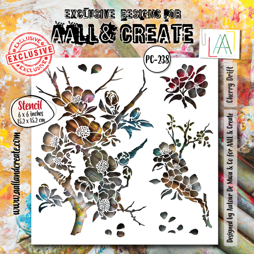 AALL and Create - Schablone 6x6 Inch "Cherry Drift "Stencil