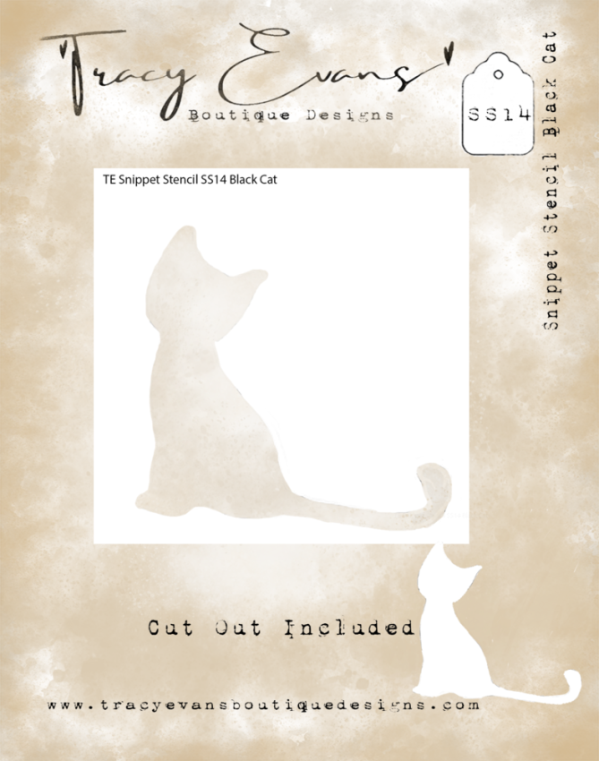 Tracy Evans - Schablone 4x4 Inch "Black Cat" Stencil 