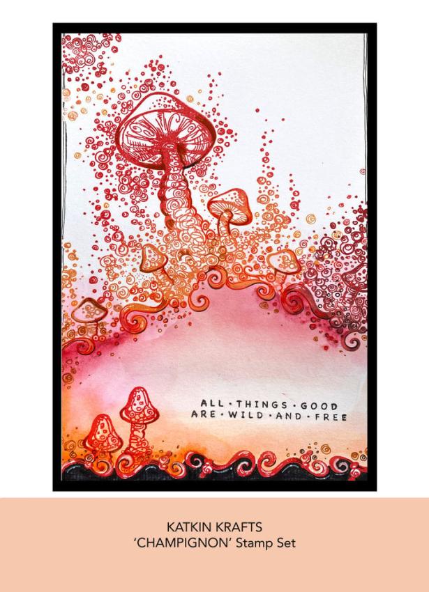 Katkin Krafts - Stempelset "Champignon" Clear Stamps